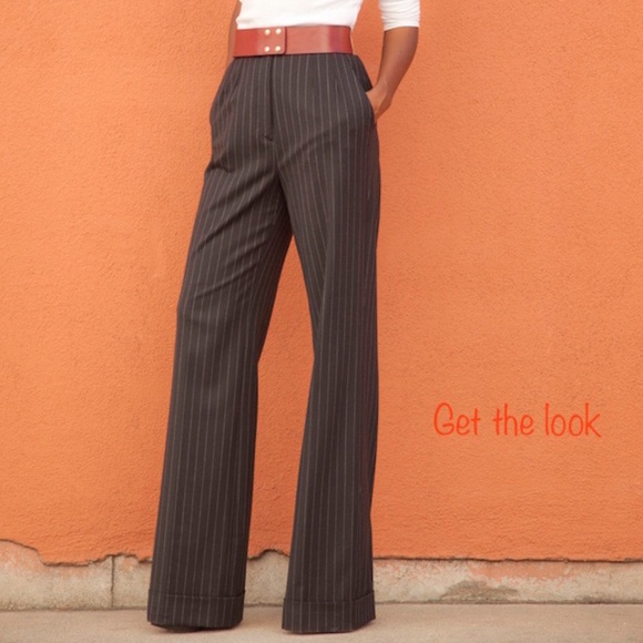 Habana Brown Pinstripe Trousers - Picture 1 of 9